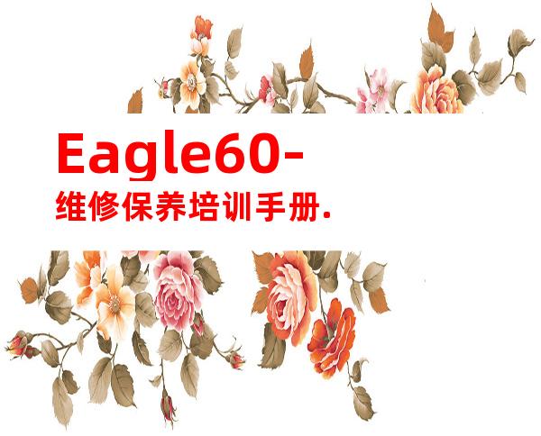Eagle60-维修保养培训手册.