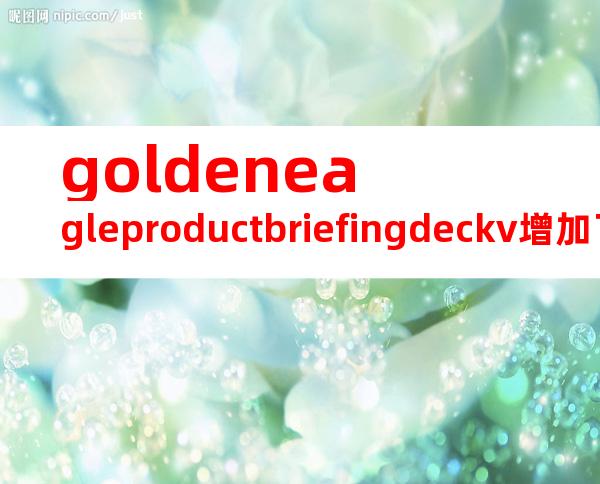 goldeneagleproductbriefingdeckv增加了软件体验部分
