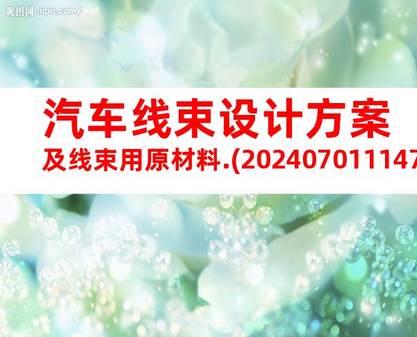汽车线束设计方案及线束用原材料.(20240701114725)