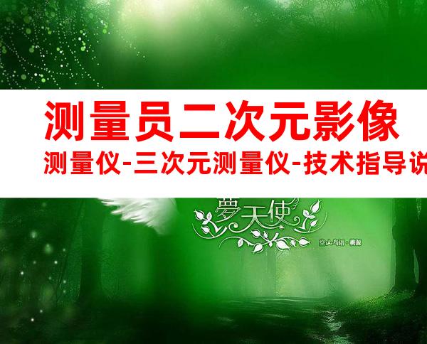 测量员二次元影像测量仪-三次元测量仪-技术指导说明书4页