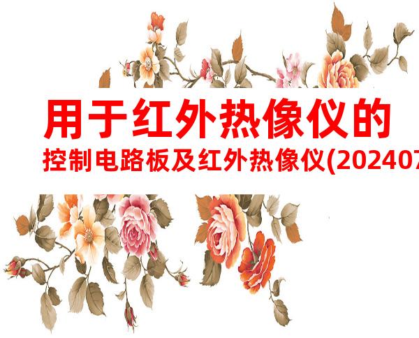 用于红外热像仪的控制电路板及红外热像仪(20240709171126)