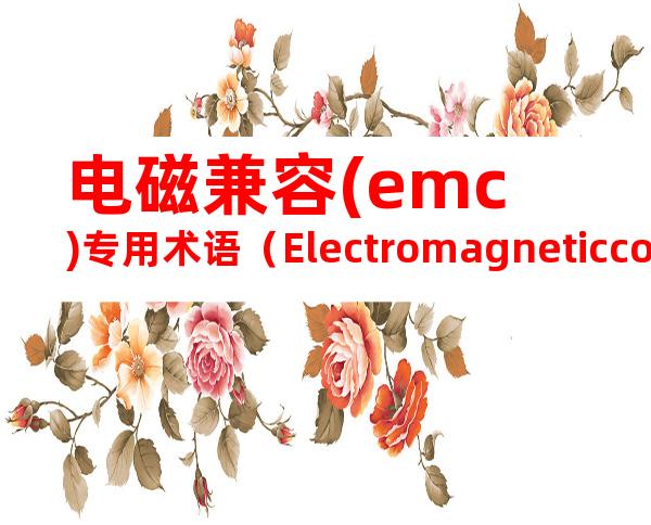 电磁兼容(emc)专用术语（Electromagneticcompatibility(EMC)terminology）