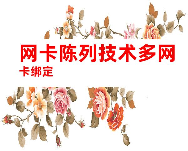 网卡陈列技术多网卡绑定