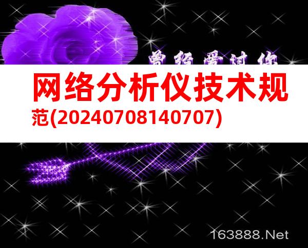 网络分析仪技术规范(20240708140707)