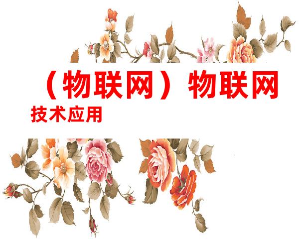 （物联网）物联网技术应用